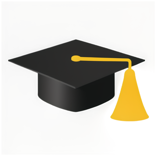 navigation arrow pointing top right, wearing a graduation hat. - icon | sticker