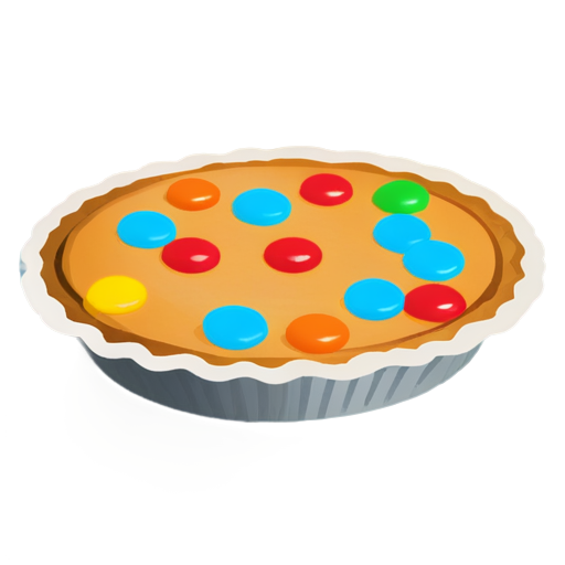 The pie is sprinkled with candies in the shapes of "0" and "1", and there is a pencil stuck diagonally on the top of the pie. - icon | sticker