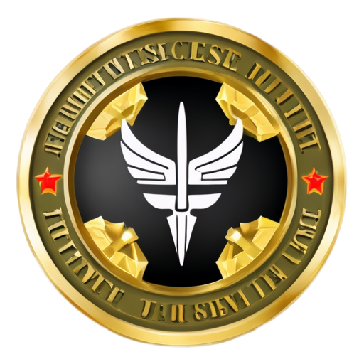 Emblem logo of a special forces unit, tactical military, aggressive, vector graphic,forced lettering - icon | sticker