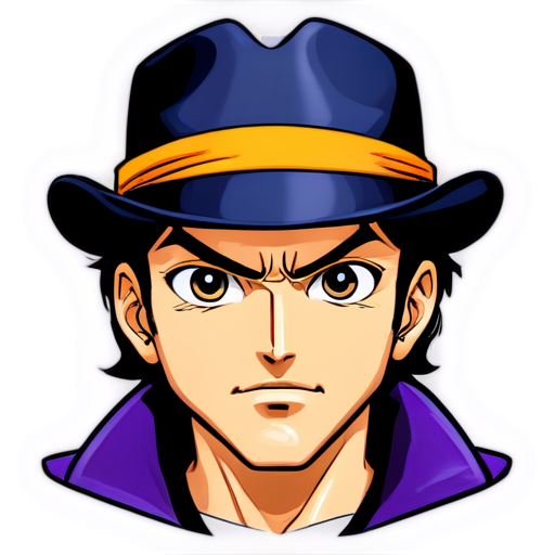 The evil face of Jotaro Kujo from the anime "Jojo's Bizarre Adventure" - icon | sticker