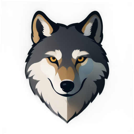 Wolf face, vector - icon | sticker