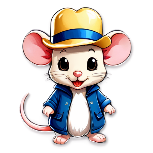 mouse with hat - icon | sticker