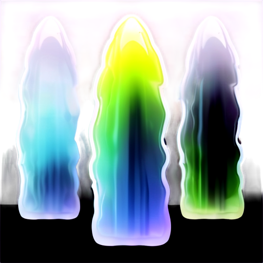 abstract mossy stalagmites in some fog - icon | sticker