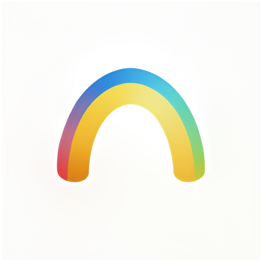 Create a rainbow-themed app icon for a project management app. The icon should include the letters "pm" at the bottom, or the rainbow itself can form the shape of the letters "pm". Please keep the design as simple and clear as possible. - icon | sticker