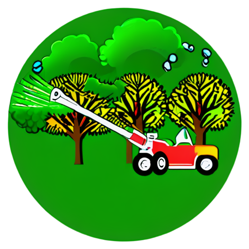 Logo for Grass N’ Trees Lawn Care, that provides FULL LAWN CARE SERVICES, LAWN MOWING, TIMELY APPLICATION OF FERTILISERS TO THE LAWN, LAWN WEED REMOVAL, SCARIFICATION AND AERATION OF THE LAWN TREE TRIMMING colorized, flat style - icon | sticker