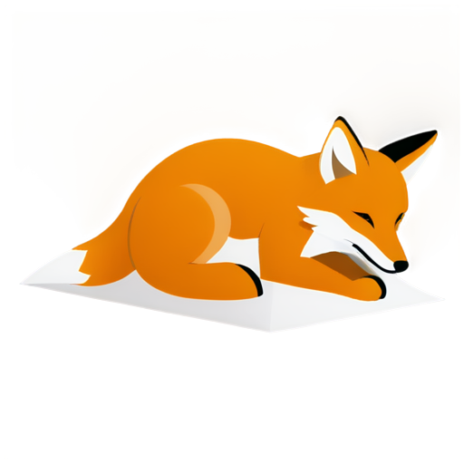 fox bent over a sheet of paper with a pen in his paws and thought - icon | sticker