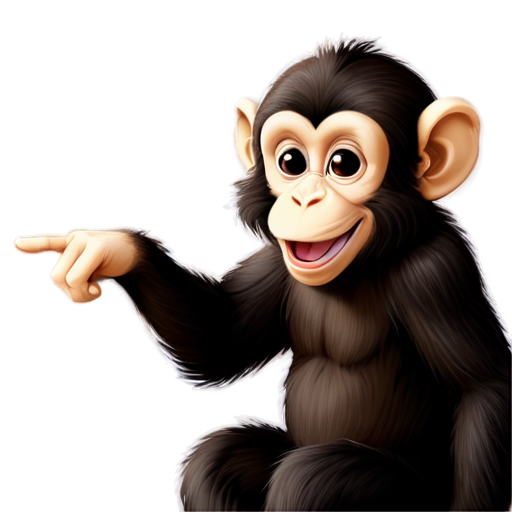 the monkey laughs and points his finger - icon | sticker