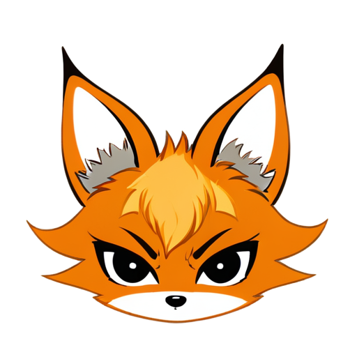Angry anime chibi face little fox ears - icon | sticker