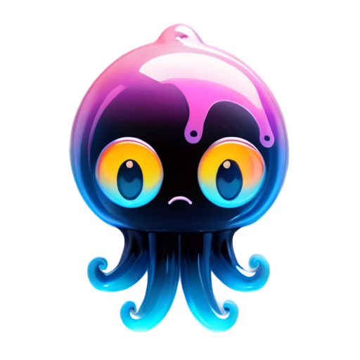 spehere monstr with one eye and tentacles - icon | sticker