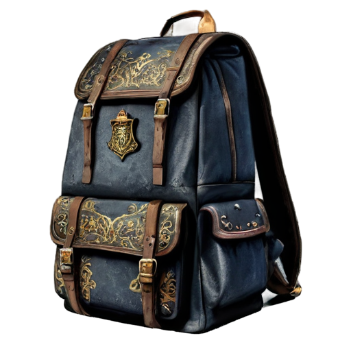 medieval open backpack - icon | sticker