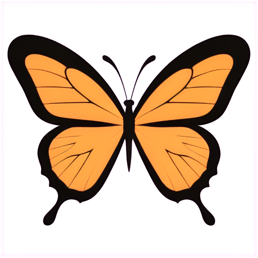 orange and black mahogany butterfly - icon | sticker