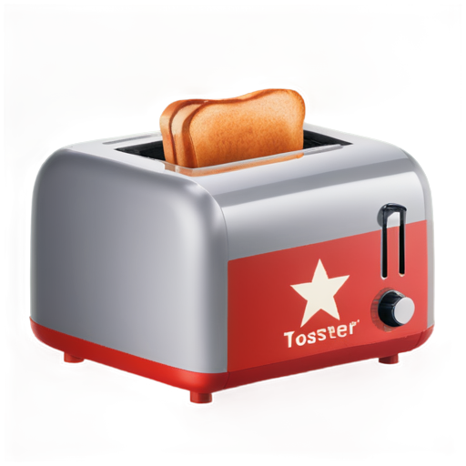 Toaster with red star - icon | sticker