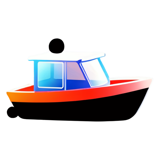 boat icon flat style, color of the line black, no inside color, background trasparent - icon | sticker