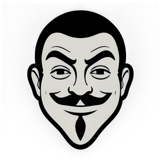 Mr. Bean as guy fawkes anonymous - icon | sticker