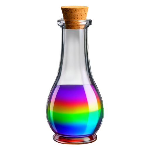 rainbow magic potion in small bottle - icon | sticker