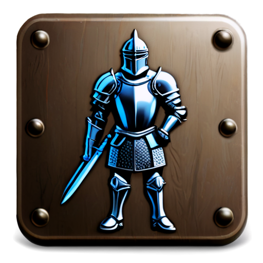 Knight square button icon - icon | sticker