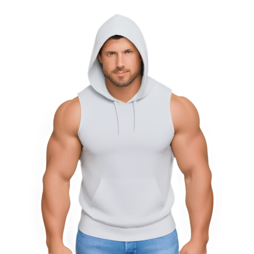 muscle man in hood - icon | sticker