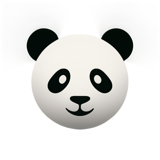 A pandas face, super simplistic, grey and white, modern logo - icon | sticker