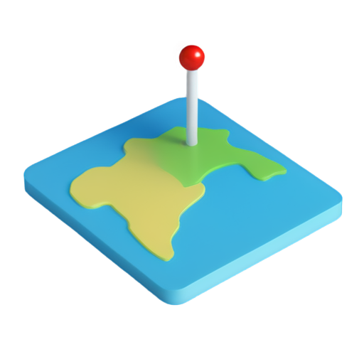 3d mini map with a gps grid on top - icon | sticker