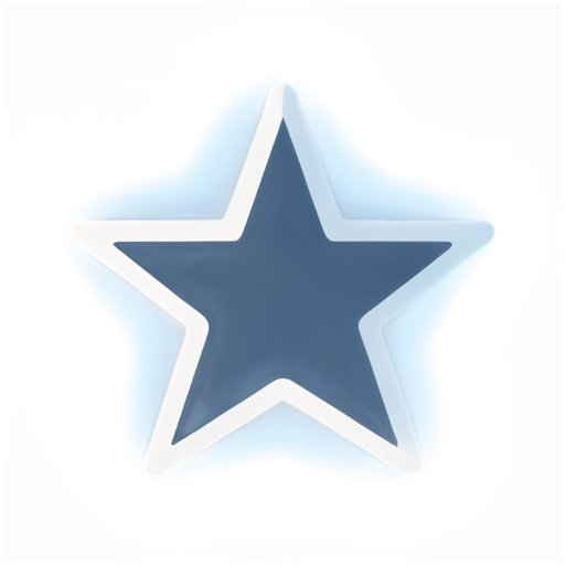 white star, blue light all around - icon | sticker