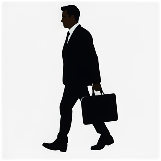 An illustration holding a briefcase. Use a non-human figure like a line drawing - icon | sticker