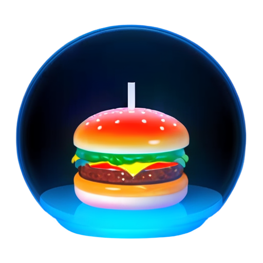 burger, colorized, 3d style - icon | sticker