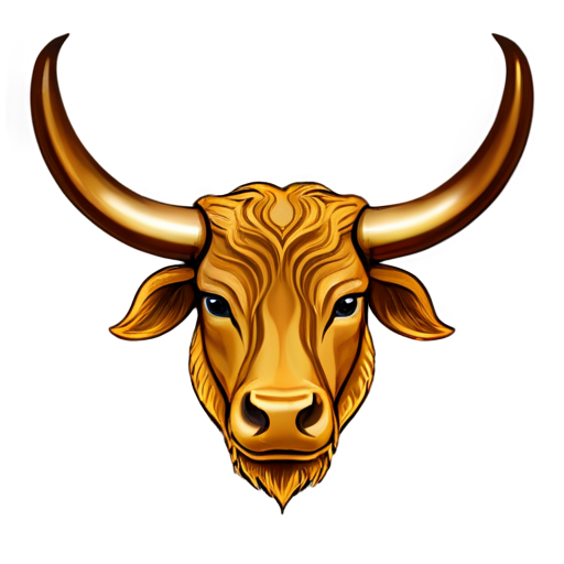 Design a symbol for the astrological sign Taurus. The symbol should reflect the mystical and celestial nature of astrology, and incorporate elements that represent harmony and balance in the universe. Please develop a unique and visually appealing design that can be used as an icon for the sign for the website. - icon | sticker