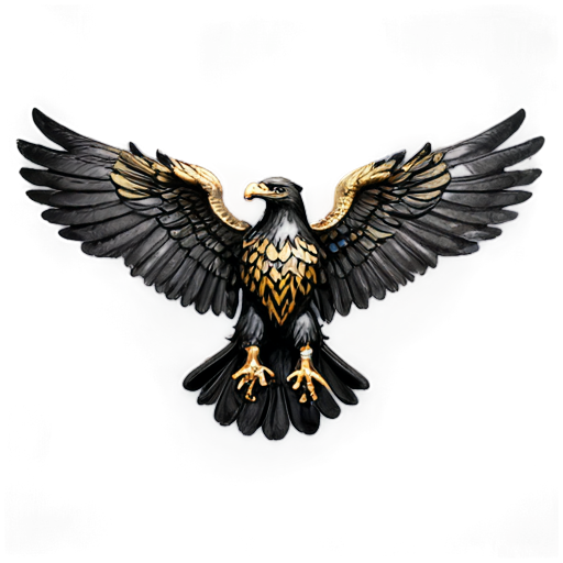 Ancient Roman Empire Eagle with its wings spread out and facing forward - icon | sticker