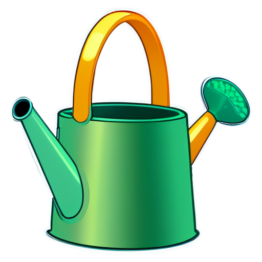 watering can in simple cartoon style - icon | sticker