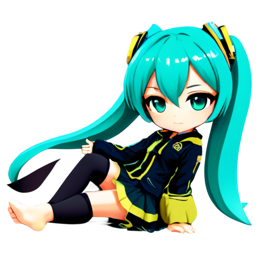 Hatsune Miku, proportional, colorized - icon | sticker