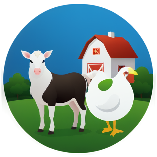 Farm animals - icon | sticker