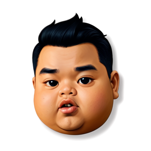 fat boy face - icon | sticker