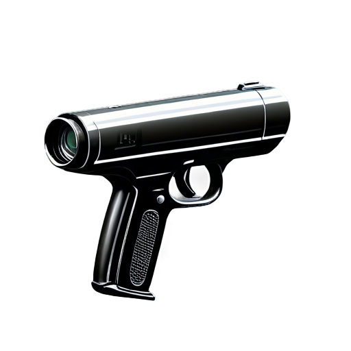 Generate an icon of a home camera in the form of an animation, with the camera in the shape of a gun. - icon | sticker