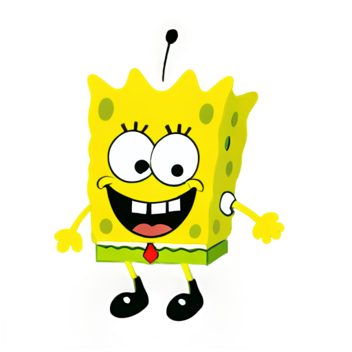 spongeBob witw mohawk, flat style - icon | sticker