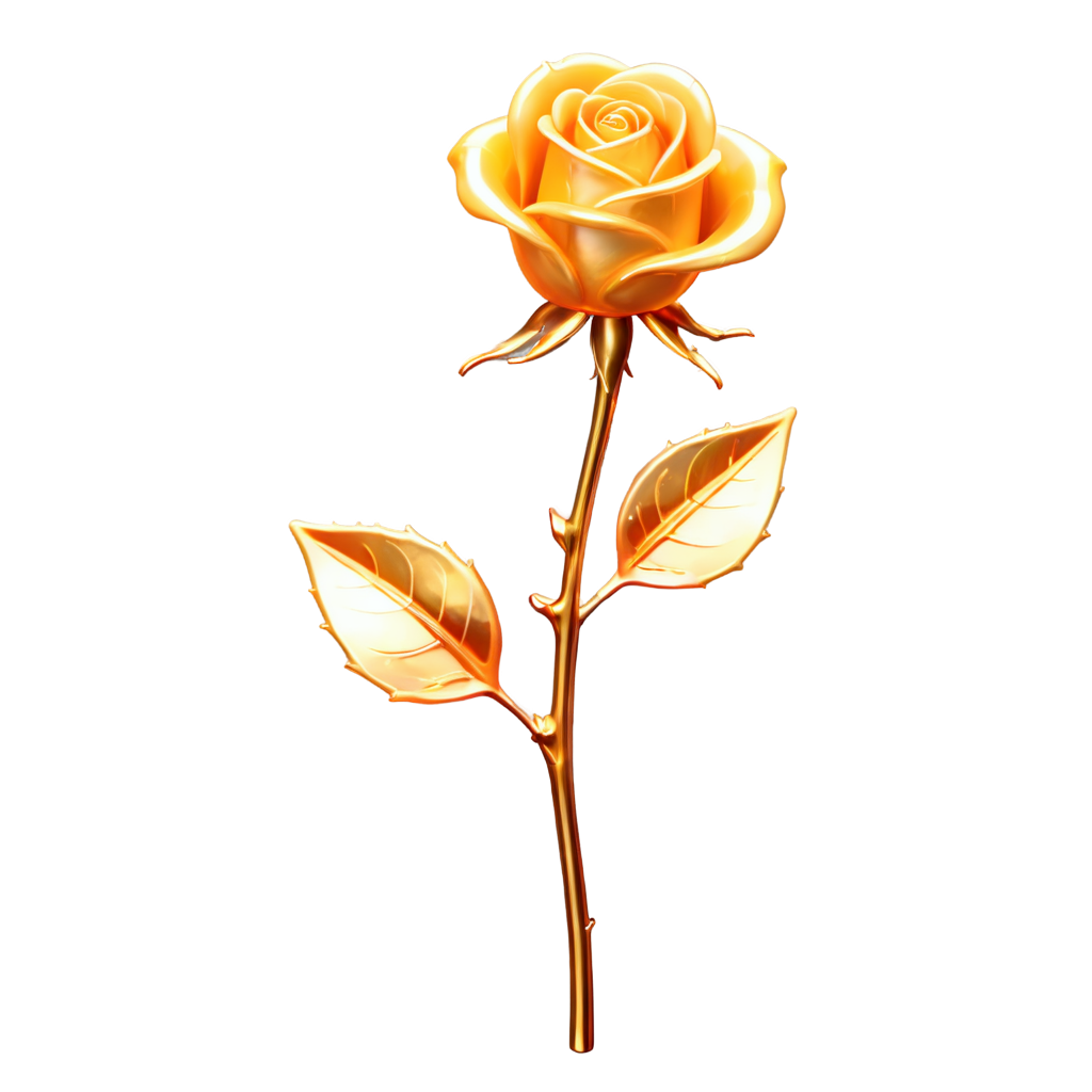 a lonely beautiful rose made of amber, atmospheric, sparkly, incredible, dreamy, magical, backlit, award winning, intricate details, ultra details, realistic, professional, highly detailed, super sharp, close up, fantastical, enchanting, storybook style, golden hour light . Surreal, ethereal, dreamy, mysterious, fantasy, highly detailed - icon | sticker