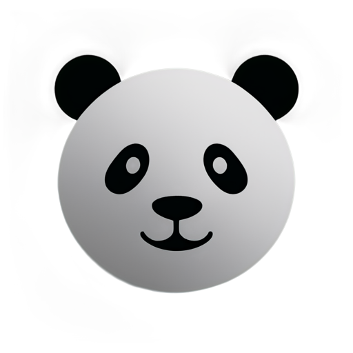 A pandas face, super simplistic, grey and white, modern logo - icon | sticker