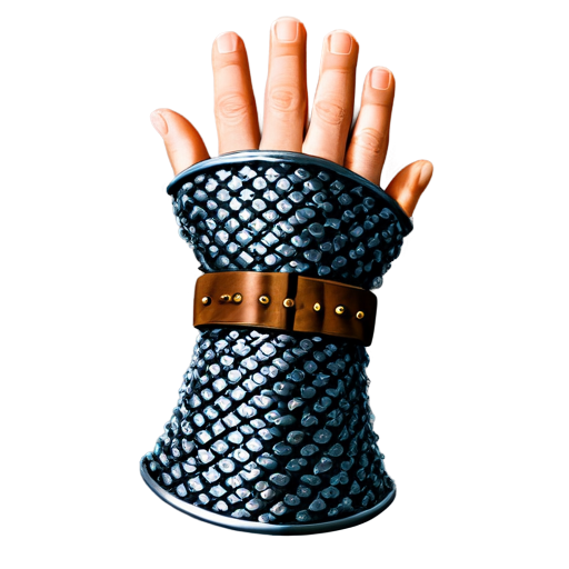 Simple poor medieval chainmail gauntlet - icon | sticker