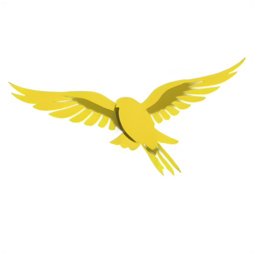 Yellow Falcon flying - icon | sticker