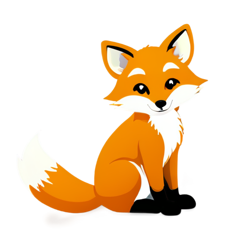 Fox with ruler - icon | sticker