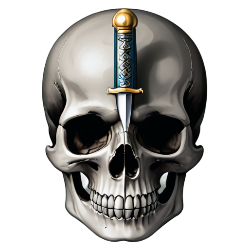 sword sticking out of skull icon - icon | sticker