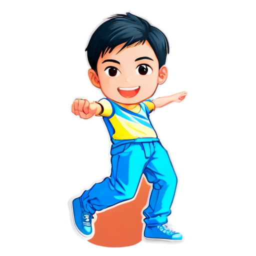 A dancing teenager - icon | sticker