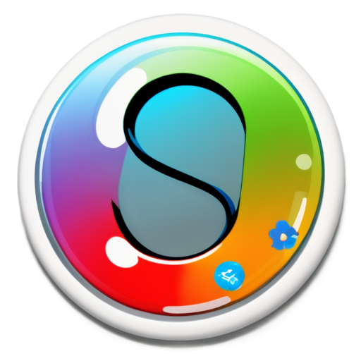 circle with artistic letter s inside - icon | sticker