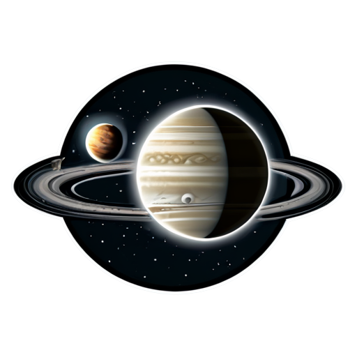 solar planetary system black and white - icon | sticker