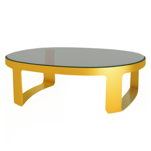 coffee table, golden on a black background - icon | sticker
