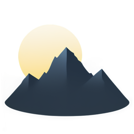 beautiful night mountains against the backdrop of the moon - icon | sticker