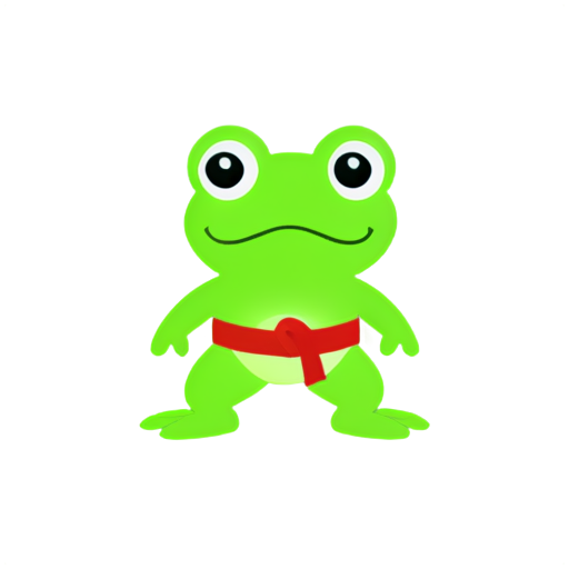 small and cute karate ninja frog - icon | sticker