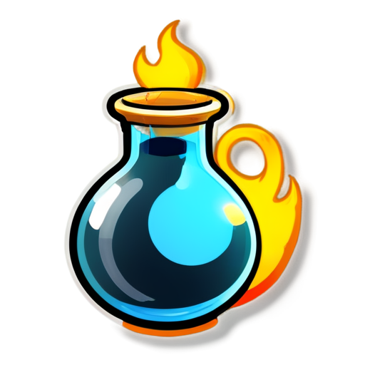 I need you to create a high-quality, visually appealing icon for a computer game. This icon will represent a potion that stops fire. - icon | sticker