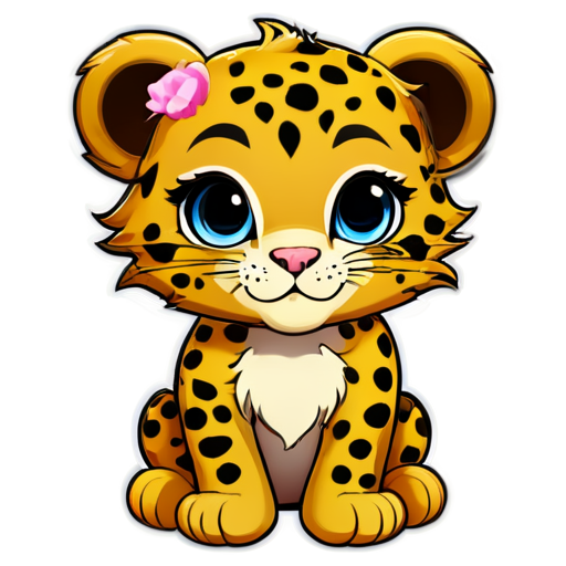 leopard peonies - icon | sticker