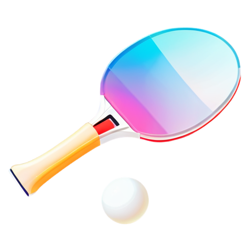 a ping pong racket, colorized, flat style - icon | sticker