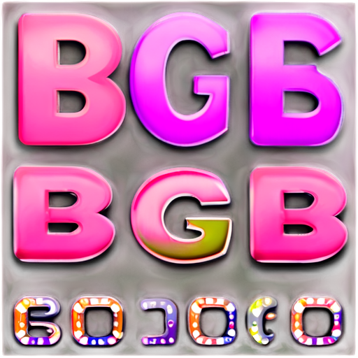 ALL the letters "BGB" with Purple and Pink colors only set againts a black background. A logo for a board game shop, do not forget to put ALL the letters just like this "BGB" - icon | sticker